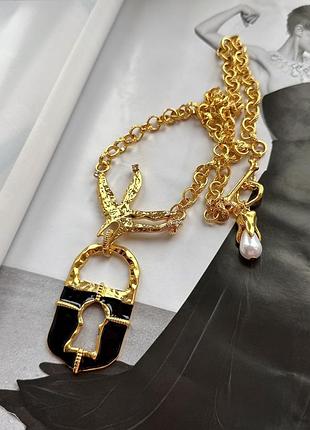 Schiaparelli кольє ланцюг joan rivers з замочком тренд сезону🔥