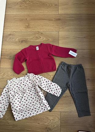 Набір комплект кофта штани комтюм трійка carters 24 м 2 р 2t дівчачий для дівчинки