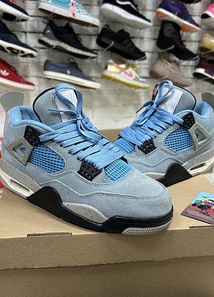 Чоловічі кросівки air jordan 4 retro оригінал 41 р блакитні високі бу
