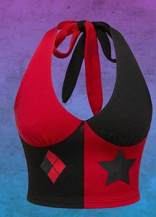 Косплей топ харли квин квинн красный фонарь harley quinn