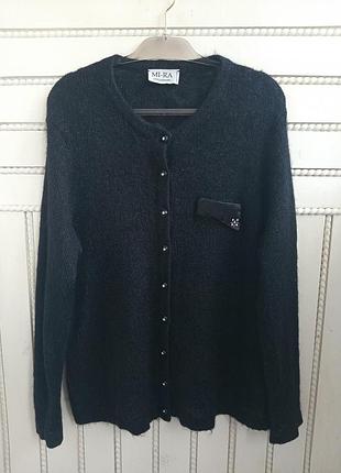 Кардиган, кофта mi-ra collezione, мохер, имталия, р. xl