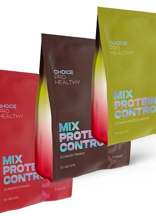 Низькокалорійний поживний коктейль для контролю ваги mix protein control, 5 порцій