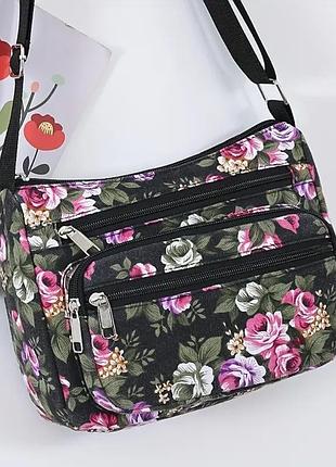 Женские сумки на плечо с цветочным принтом/  дорожная сумка через плечо