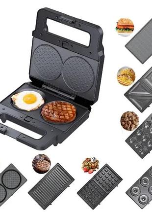 Вафельница мультимейкер орешница гриль 8в1 zepline 2200w мощный электрогриль со сменными пластинами zp-808
