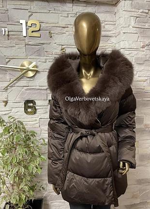 Куртка пуховик з песцем