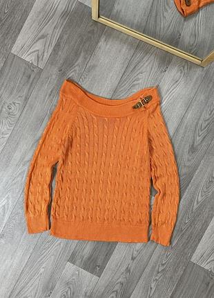 Vintage lauren polo ralph lauren knit sweater жіночий помаранчевий светр поло ральф лаурен