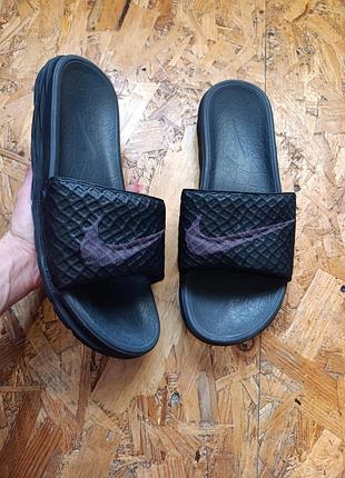 Оригинальные шлепанцы nike benassi solarsoft slides sandals black anthracite 705474-091