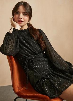 Черное шифоновое платье