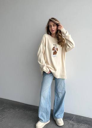 Подовжений светр ведмедик 2