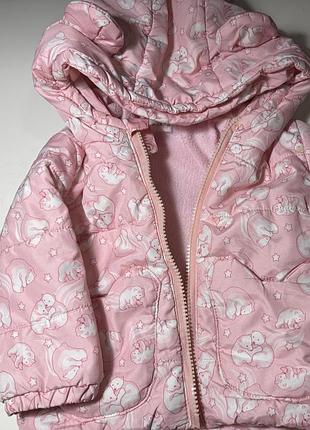 Дитяча зимова куртка рожевого кольору з капюшоном