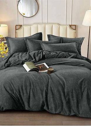 Постільна білизна жаккард сатин, євро, простинь на резинці, 4 наволочки