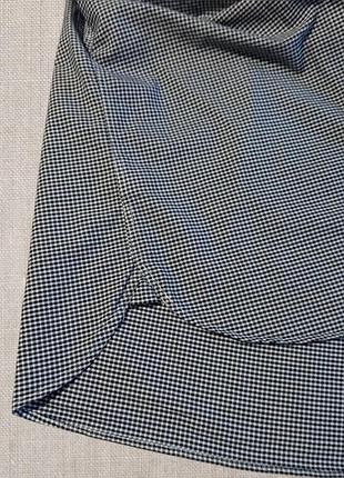 Рубашка классическая мужская в клетку fred perry длинный рукав серая - белая - черная клетка m 6