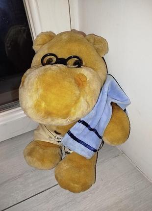 М'яка іграшка бегемотик в окулярах 36 см