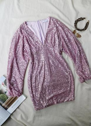 Святкова сукня паєтки довгий рукав pretty lavish