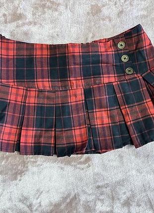 Міні спідниця з шортиками❤️в клітинку м розмір