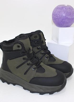 Модные подростковые зимние ботинки для мальчиков на молнии, хайтопы теплые на меху