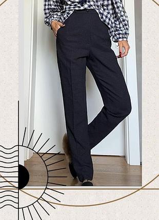 Синв вовна штани класика костюм клітка база брюки кишені висока посадка сигарети oldmoney dutti