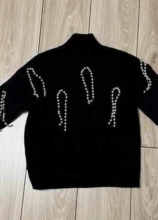 Премиальный свитер с жемчужным жемчугом