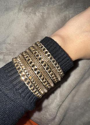 Браслет золотистий із ланцюжків