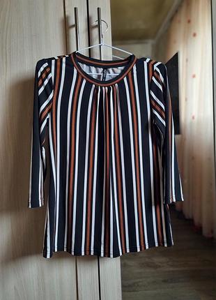 Стильна блуза у смужку laura torelli collection, розмір s-m/44-46