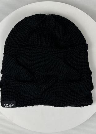 Ugg жіноча шапка чалма в чорному кольорі з гарним складом тканини