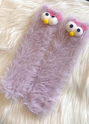 Детские носки курицы 4206 сиреневые с глазами носки теплые мягкие теплые