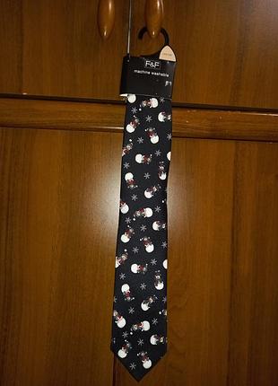 Галстук костюм новый год снеговик резьбо