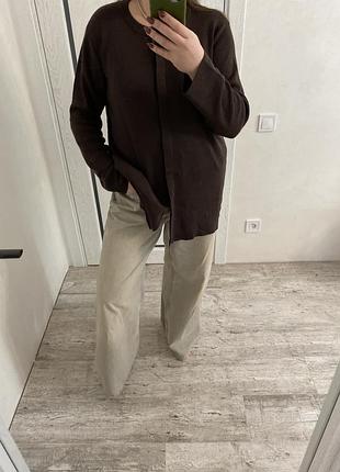 Шикарный длинный кардиган трикотажный пиджак 52-54 р шерсть и акрил