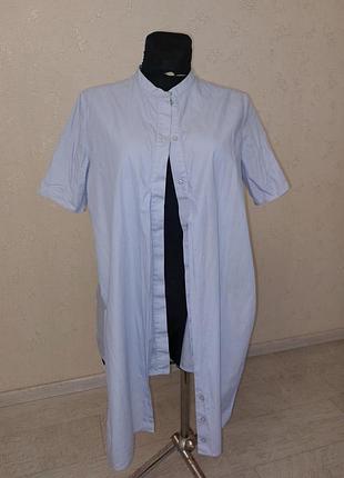 Блуза голубая офисная