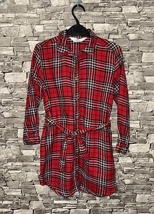 Красная рубашка в клетку, червона сорочка в клітинку, новогодняя рубашка
