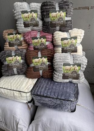 Плед-покривало шарпей овчина (двосторонній)