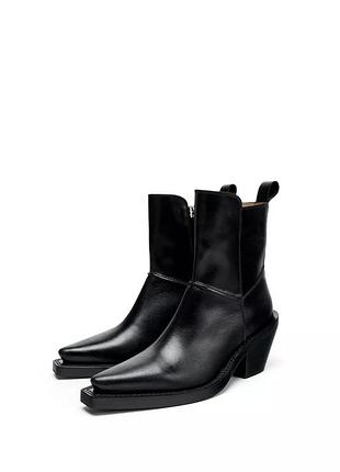 Черевики жіночі чорні лімітовані шкіряні zara new