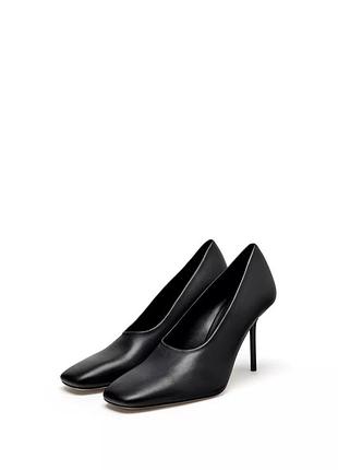 Шкіряні чорні жіночі лімітовані туфлі zara new
