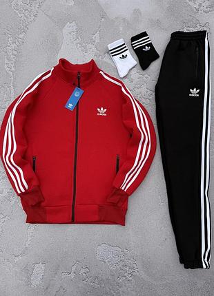 Зима костюм adidas червоно-чорний
