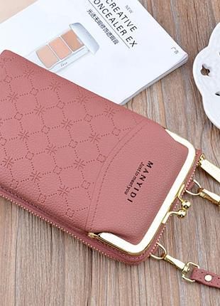 Женская сумочка клатч на плечо, мини сумка кошелек для телефона с ремешком