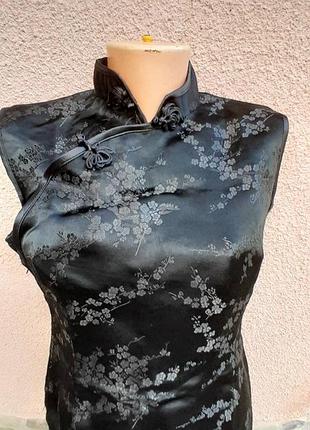 Нарядное платье миди, ципао, азиатский стиль