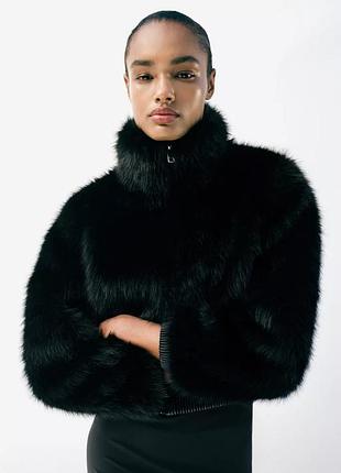 Шубка жіноча чорна zara new