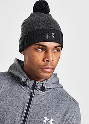 Унисекс шапка бини с помпоном under armour big logo pom beanie
