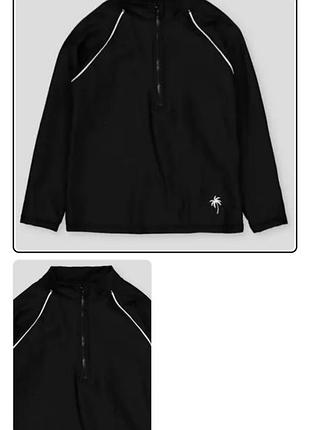 Черный купальник-топ для мальчиков tu с застежкой-молнией и длинными рукавами, солнцезащитный