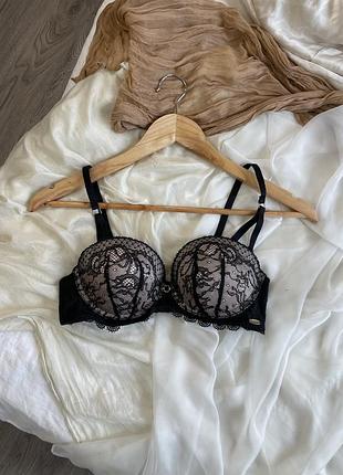 Бюстгальтер мережевний чорний беж