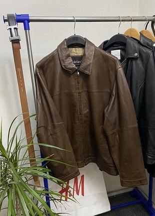 Шкіряна вінтажна куртка lakeland ретро бомбер натуральна кожа 1