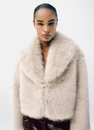 Бежева шубка жіноча zara new