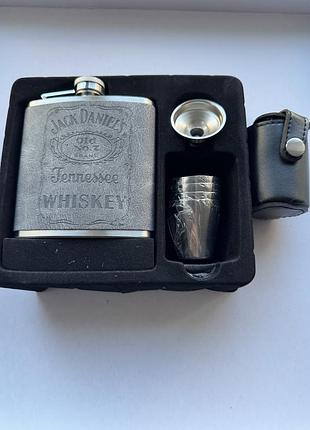 Подарунковий набір, якісний jack daniel’s, фляга та стопки