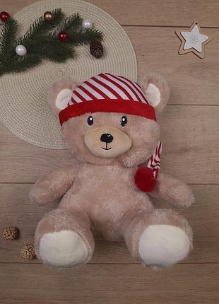 М'яка новорічна плюшева іграшка плюшевий ведмідь ведмедик різдвяна