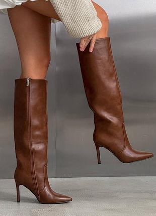 Женские деми сапоги (рыжий/орех) арт11532