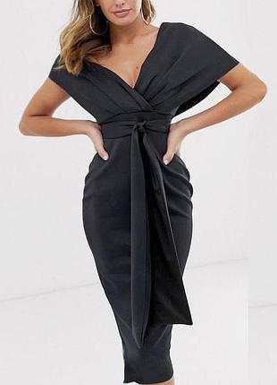 Распродажа платье asos миди с эффектом спущенного плеча