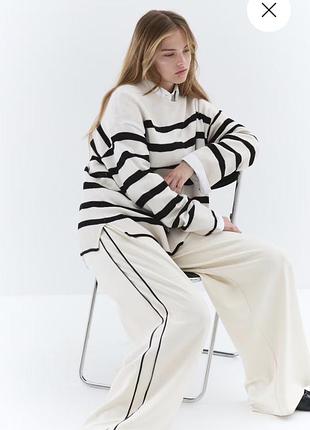 Джемпер в смужку h&m, светр вільного крою