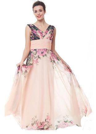 Вечірня сукня з квітковим принтом