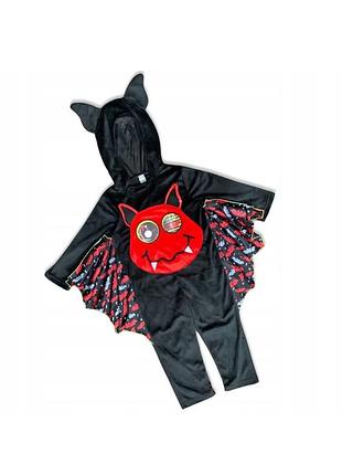 Костюм карнавальный на хелловин летучая мышь черный george 86-92, 92-98см