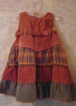 Вельветовое  фирменное платье-сарафан.